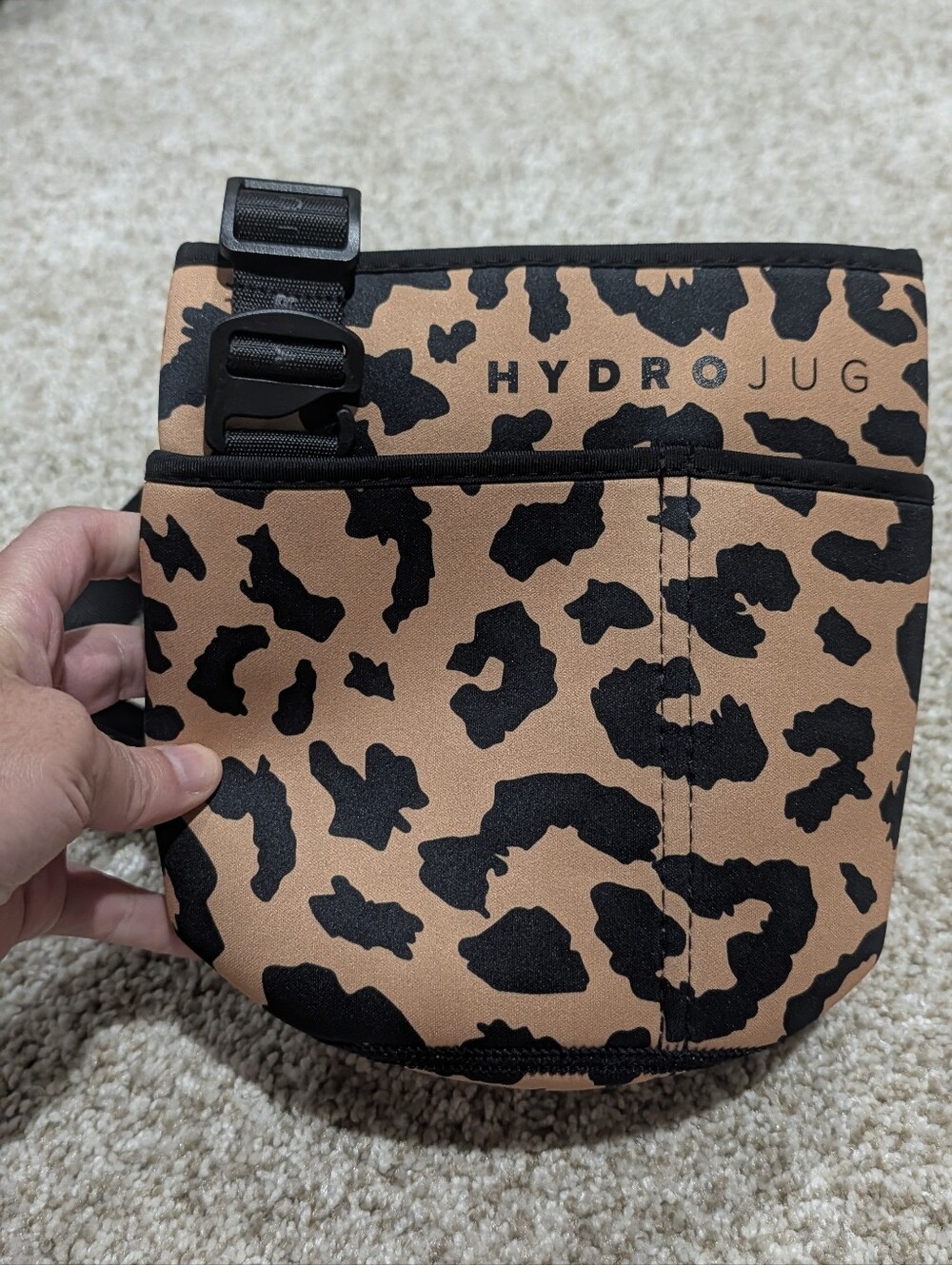 HydroJug Leopard Print Carrier in Tan and Black